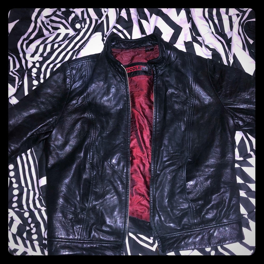 Black leather jacket